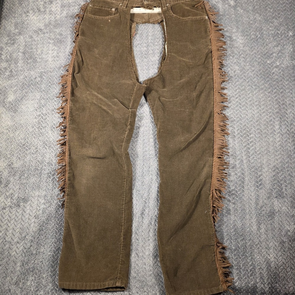 Vintage Levi's Men's Custom Made Corduroy Chaps‎ Brown 33x30 Western Ranchwear